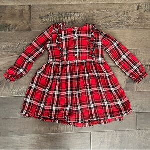 Cat & Jack Plaid Holiday Dress Christmas 4T Plaid Red